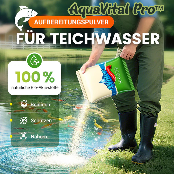 AquaVital Pro™ - Premium Teichpflege-Pulver Wasserklärer & Algenkontrolle