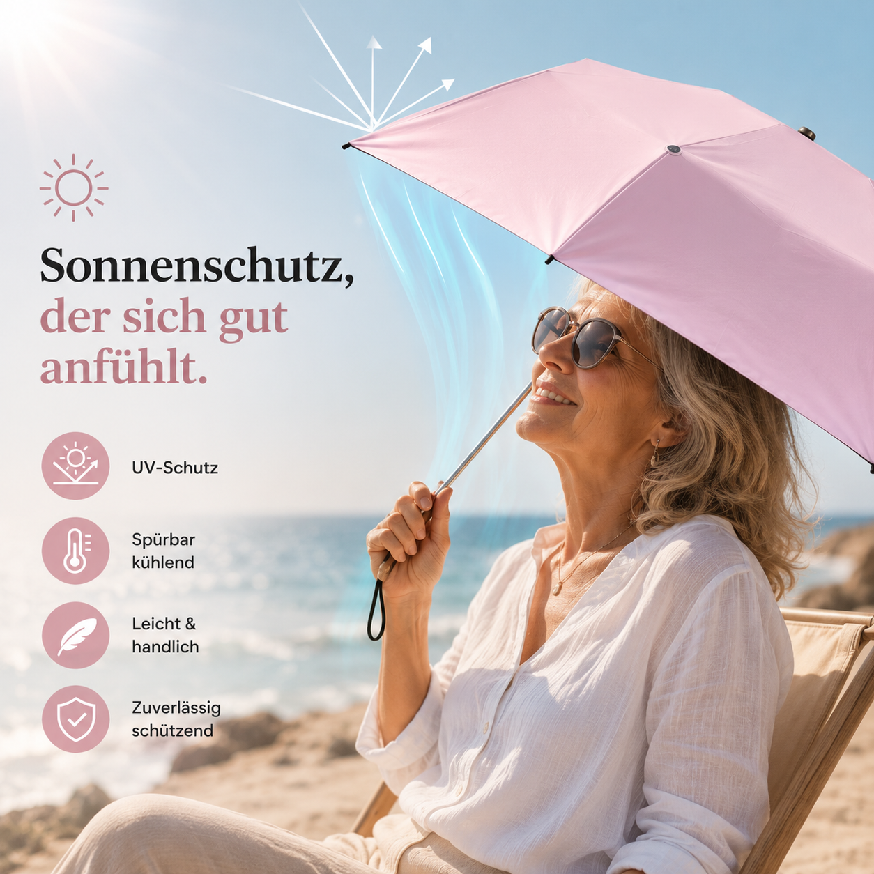 WeatherFlex™ UV-Taschenschirm – LSF 50+ Sonnenschutz & Regenschirm