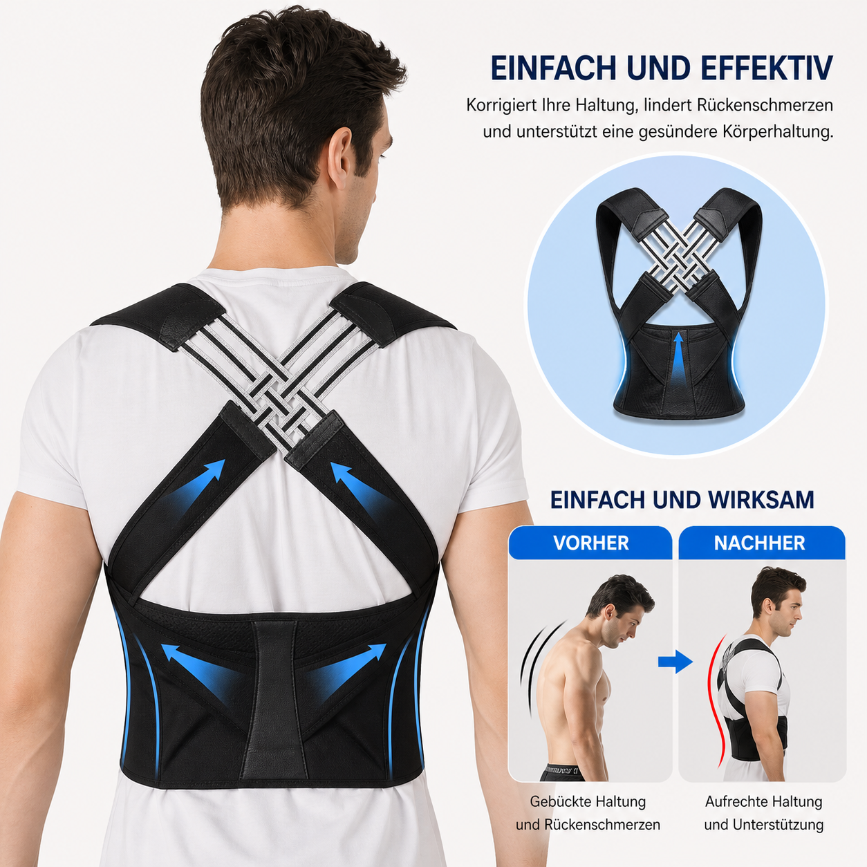 PostureFit™ – Verstellbarer Rückenstützgürtel zur Haltungskorrekt