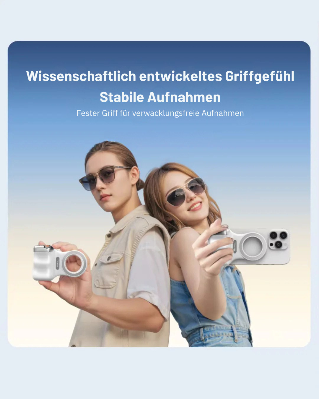 GripShot Pro™ – Magnetischer Kamera Griff mit Selfie Licht