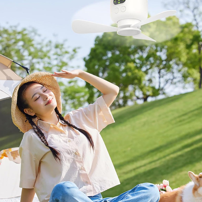 AeroLux™ - Mobiler Akku-Deckenventilator mit LED