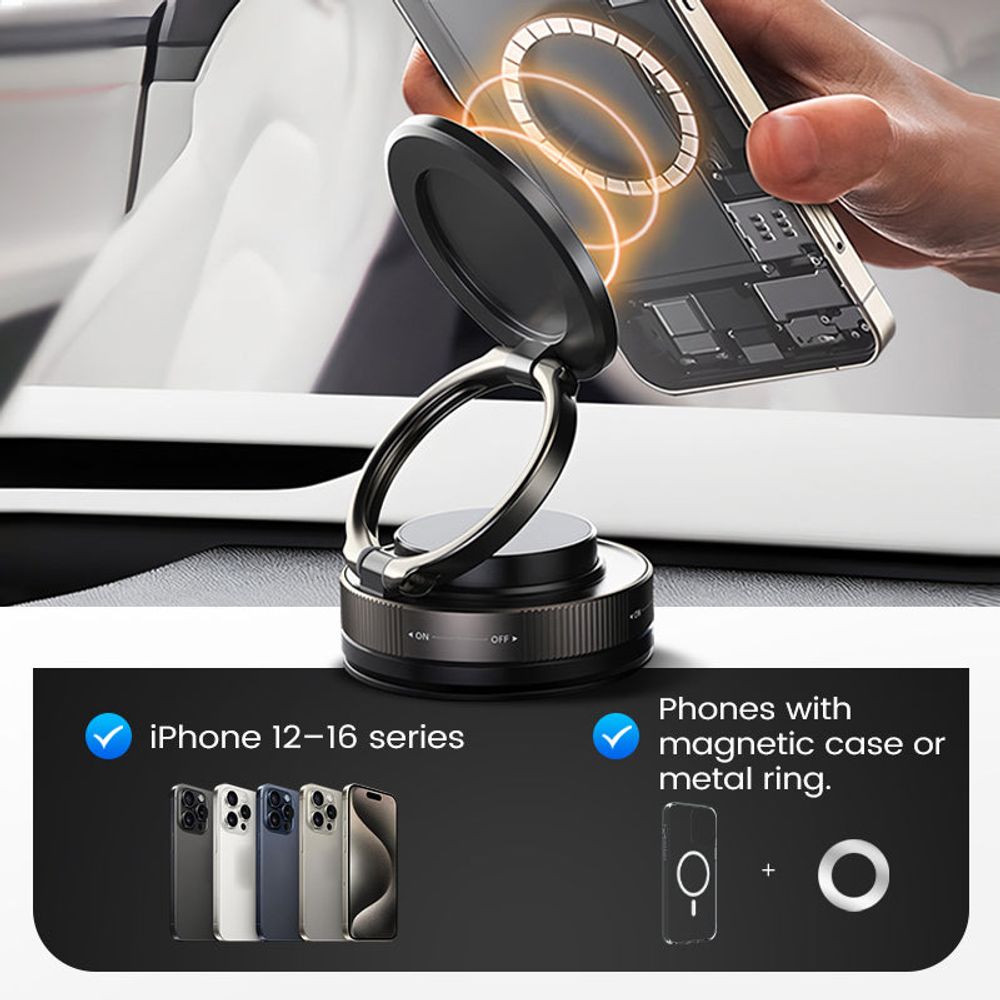 MagFix360™ - Magnetische Handyhalterung mit Saugnapf