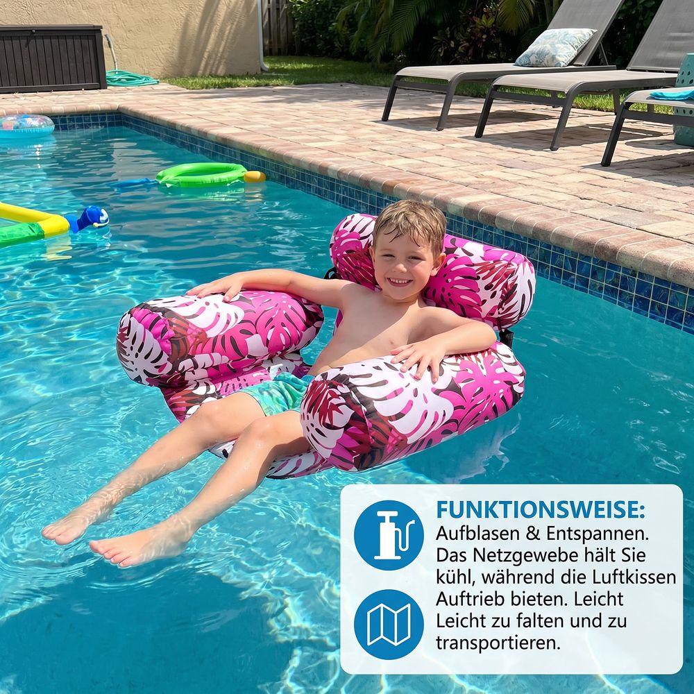 AquaRelax™ - Aufblasbare Pool-Hängematte mit Rückenlehne