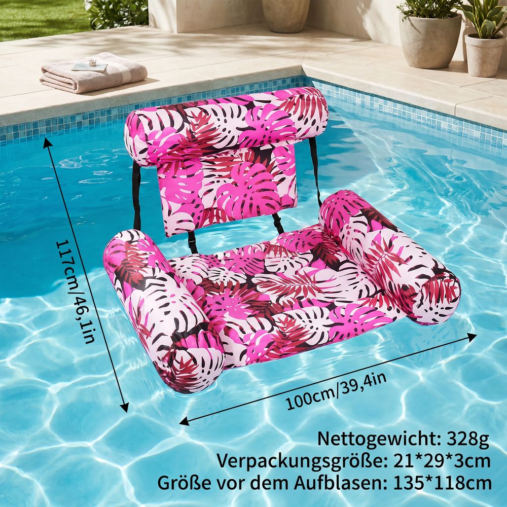 AquaRelax™ - Aufblasbare Pool-Hängematte mit Rückenlehne