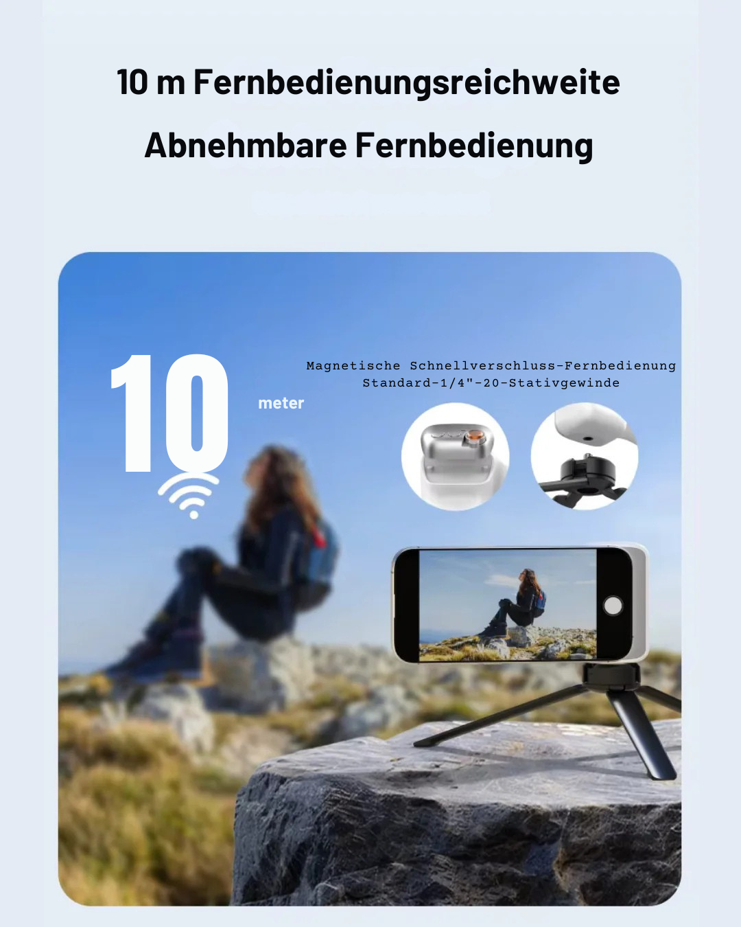 GripShot Pro™ – Magnetischer Kamera Griff mit Selfie Licht