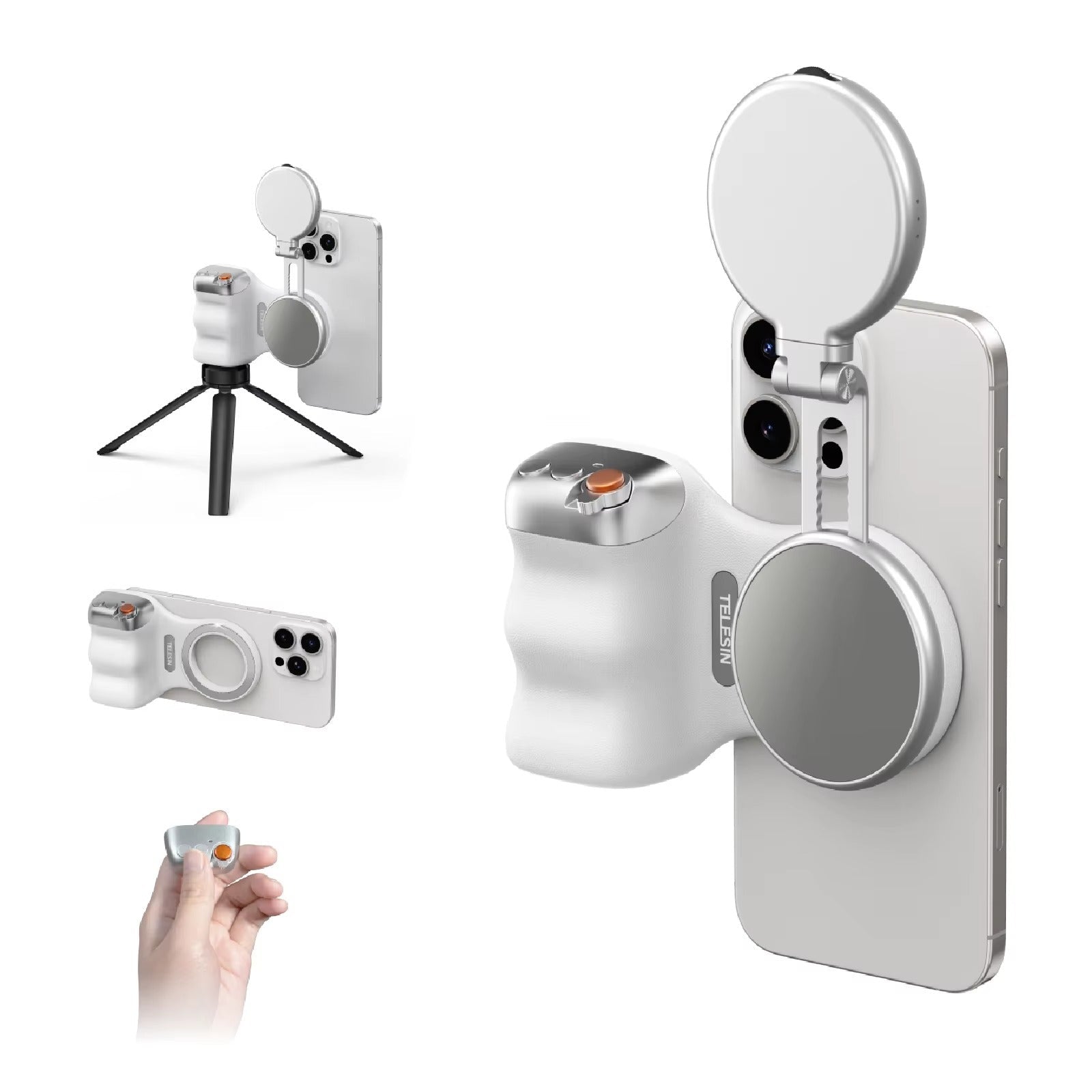 GripShot Pro™ – Magnetischer Kamera Griff mit Selfie Licht