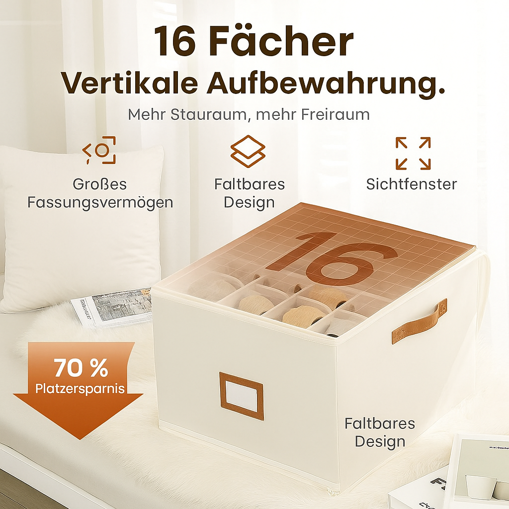OrdnungsFach™ - Faltbarer Stoff-Schuhorganizer
