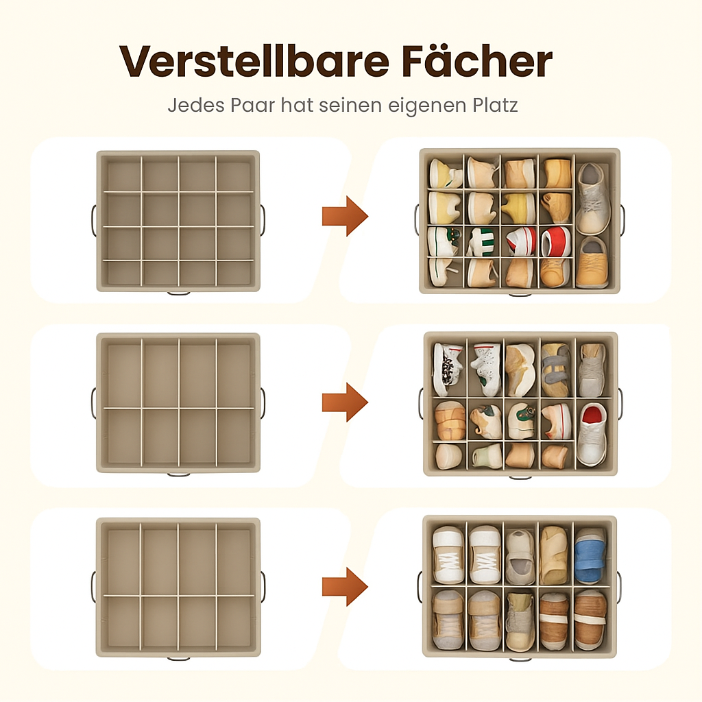 OrdnungsFach™ - Faltbarer Stoff-Schuhorganizer