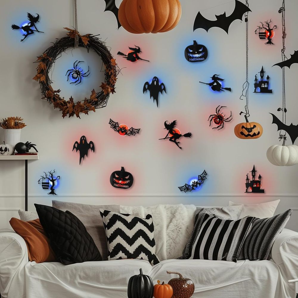 GeisterGlanz™ - Leuchtende Halloween-Silhouetten-Wandsticker