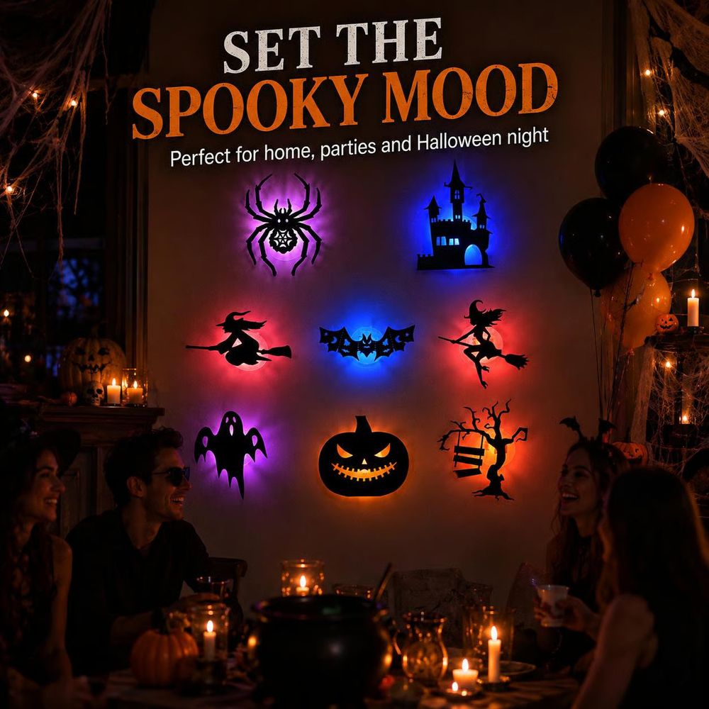 GeisterGlanz™ - Leuchtende Halloween-Silhouetten-Wandsticker