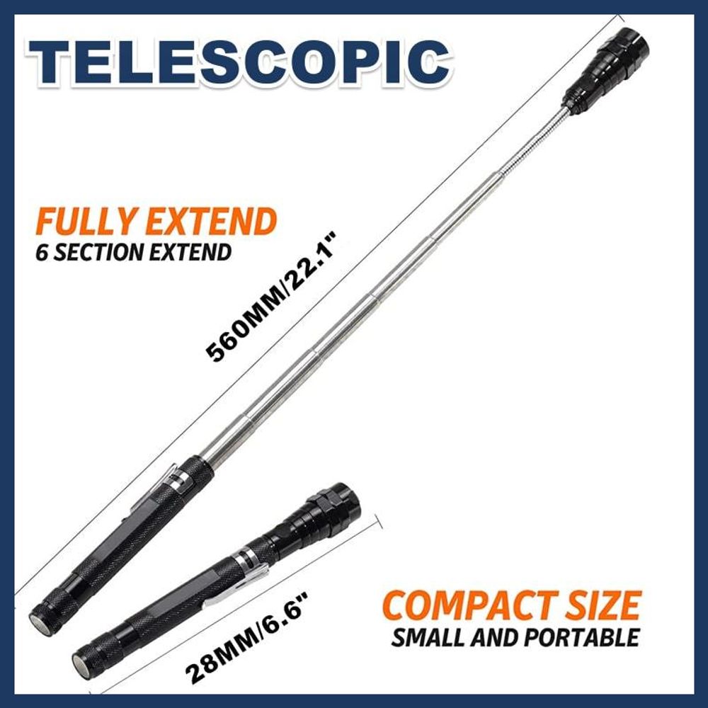 LumiFlex™ - Multifunktionale Magnet-Teleskop-Taschenlampe