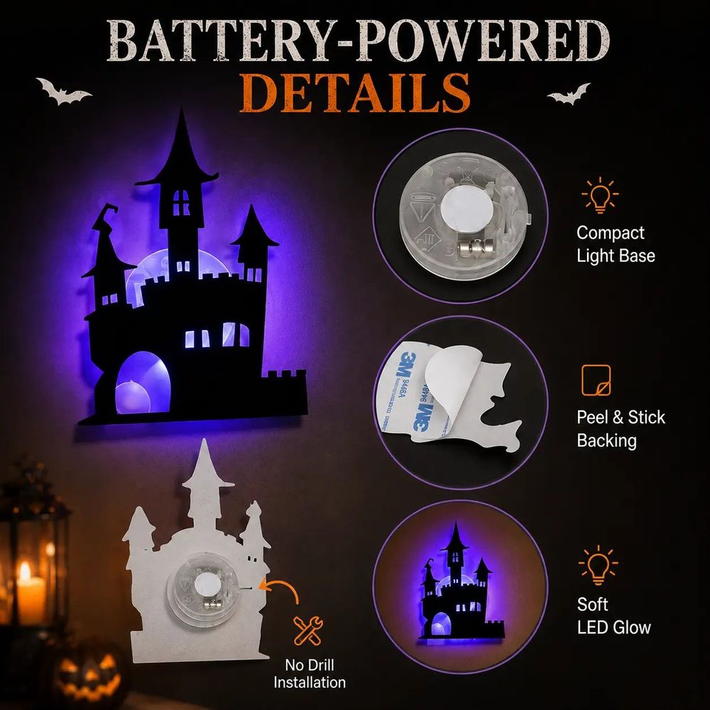 GeisterGlanz™ - Leuchtende Halloween-Silhouetten-Wandsticker