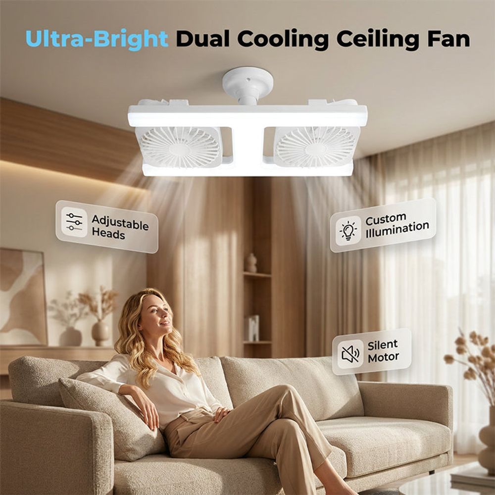AeroLux™ - Doppel-Deckenventilator mit LED-Licht