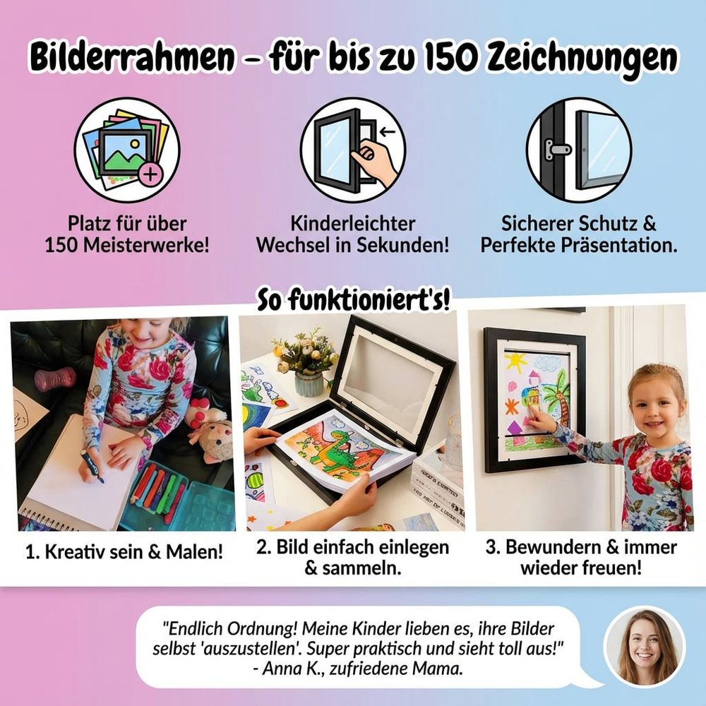 ArtGallery™ - Der clevere Wechselrahmen für Kinderkunst