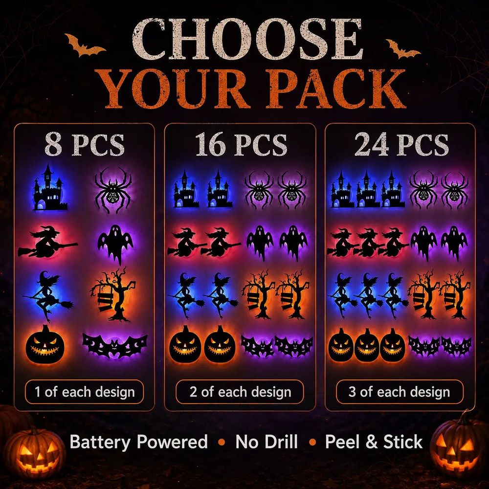 GeisterGlanz™ - Leuchtende Halloween-Silhouetten-Wandsticker