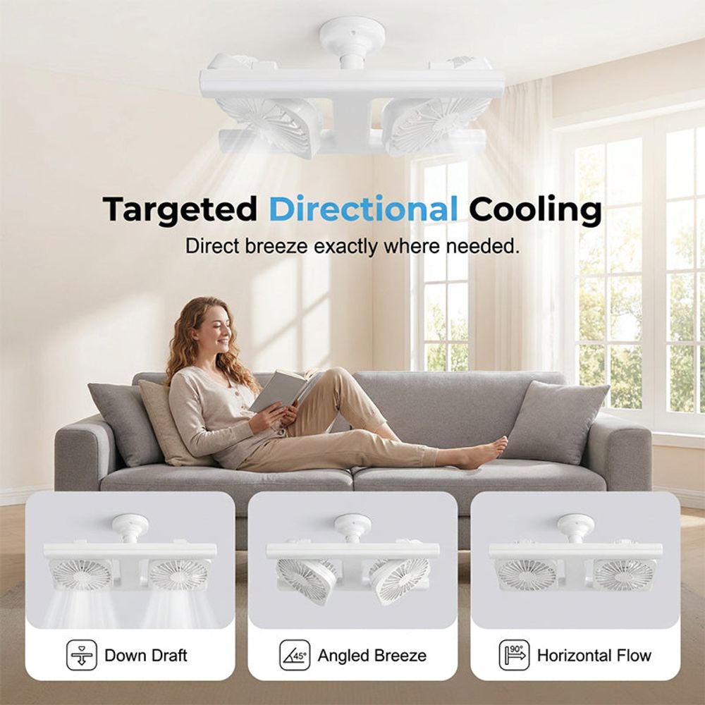 AeroLux™ - Doppel-Deckenventilator mit LED-Licht