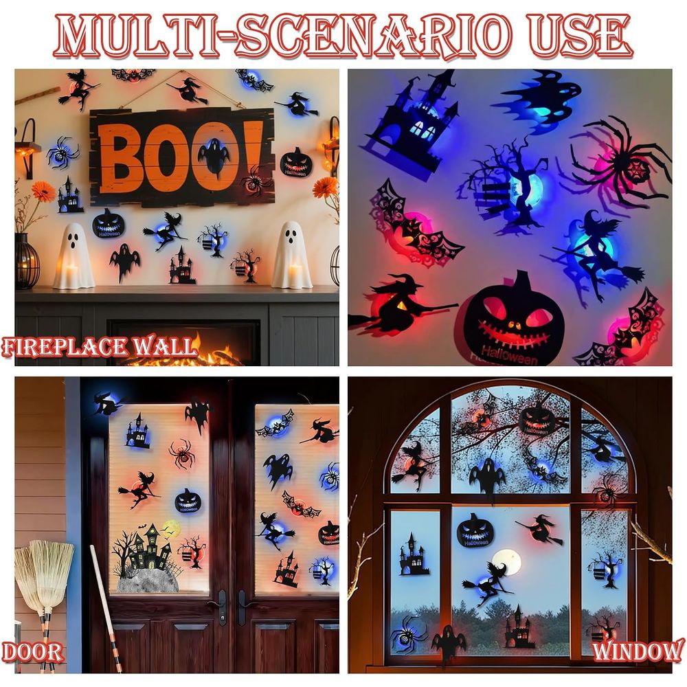GeisterGlanz™ - Leuchtende Halloween-Silhouetten-Wandsticker