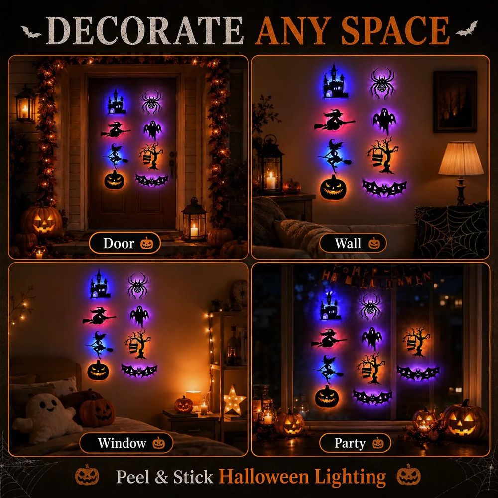 GeisterGlanz™ - Leuchtende Halloween-Silhouetten-Wandsticker